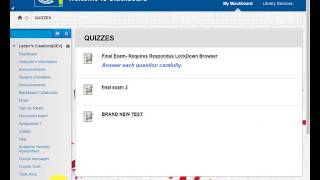 Blackboard Student Help - Taking a test on Blackboard