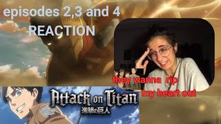 First time watching Attack on Titan s1 ep 2,3,4 Reaction