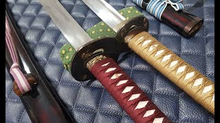 Katana & Wakizashi cutting Tameshigiri Japanese Swords 대도 중도 베기 ?
