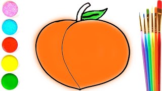 Draw a Picture of a Peach / Menggambar Gambar Persik for kids / 아이들을 위한 복숭아 그림 그리기아이들을 위한 그림