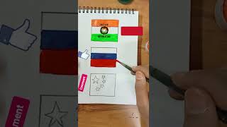 🇮🇳🇷🇺🇨🇳 flag drawing ❤️#shorts #viral #shortvideo