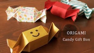 おりがみでキャンディ型の箱♪ Small CANDY Gift box【Origami Tutorial】指輪とか、キャンディとか、入れられるよ！