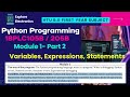 Module 1: Chapter 2 Variables, Expressions and Statements | VTU 1st sem Python Programming