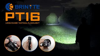 BRINYTE PT16 Tactical Flashlight | 2000 lumens | 600m+ | Rechargeable Type-C port