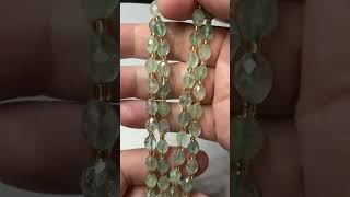 Green Fluorite 6x8 faceted olive shape, 16\