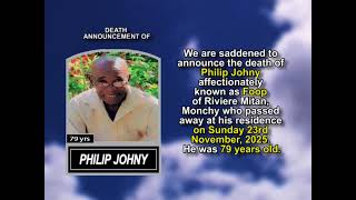 Philip Johny ~ Short Obituary