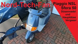 Piaggio Sfera NSL 50 Roller Hauptdüse wechseln 2-Takt Düsennadel Rst Scooter Tuning 70 ccm 50er