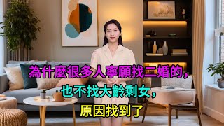 為什麼很多人寧願找二婚的，也不找大齡剩女，原因找到了