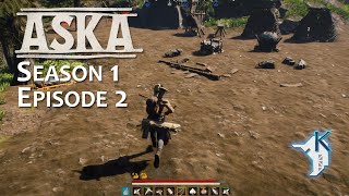 ASKA S1:E2 - Getting the essentials built, and our first villager