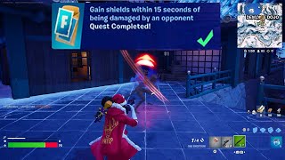 How to EASILY Gain Shields within 15 seconds of being damaged by an opponent in Fortnite Quest!