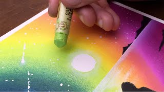 It is this easy to blend your oil pastels 🖍️🤯 Let me show you!