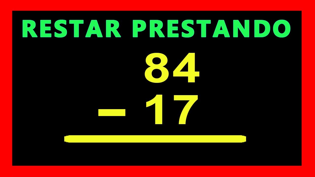 👉 Restas Pidiendo Prestado Como Restar Prestando - YouTube