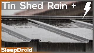► Tin Roof Sounds for Sleeping | 10 hours of Rain and Thunder on a Metal Shed | Rain on a Metal Roof