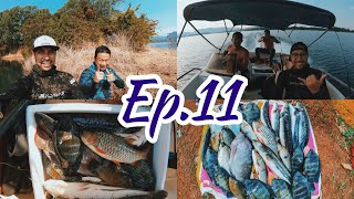 EP:11 ดำน้ำยิงปลาหมอบัตเตอร์ ตะเพียน กระสูบ ชะโด เขื่อนเขาแหลม spearfishing in freshwater lake