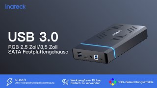 Inateck FE3003 USB 3.0 Externes Festplattengehäuse für 2.5''/3.5'' SATA HDD und SSD, 20TB