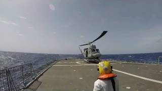 ITS Euro’s helo conducts flight deck landing with NRP Bartolomeu Dias