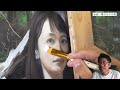 【油絵 陽だまりの森】細かい柄を描き込む様子、お見せします【oil painting sunny forest】i ll show you how to draw detailed patterns