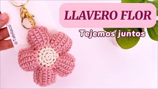 [PASO a PASO] LLAVERO FLOR crochet con punto tunecino_ TEJER Y VENDER