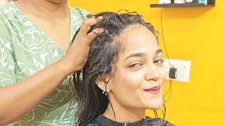 Hair Spa Massage for a Beautiful Model
