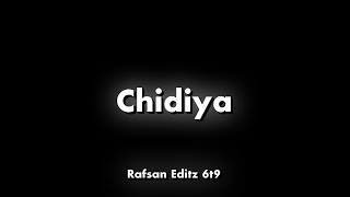 Chidiya song Black screen Lyrics🥺🌸