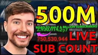 MrBeast to 500 Million Subscribers! (Live Sub Count)