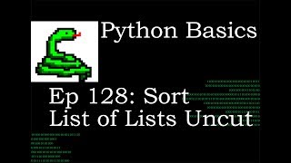 Python Basics Sort List of Lists Uncut