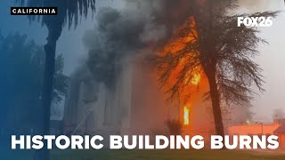 Fire crews battle large fire at historic building in Merced