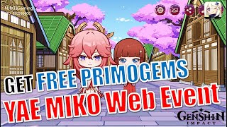 Get FREE Primogems & More Rewards | Yae Miko Web Event Guide | Genshin Impact