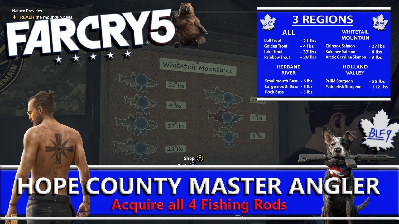 Far Cry 5 - Hope County Master Angler Achievement (All 4 Fishing Rods ...