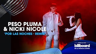 Peso Pluma sonríe al cantar con Nicki Nicole 'Por las Noches Remix' | Premios Billboard 2023