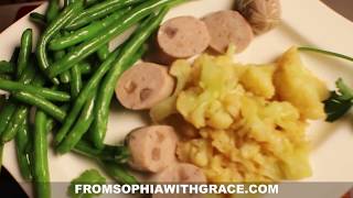 Steamed Cauliflower and Green Beans // Healthy Recipe From Sophia with Grace