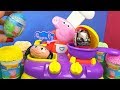 Tia Fla e Produção Na Cozinha Da Peppa Pig Com Surpresas Toy Cake