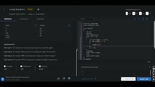 Codechef Starter 73 Div 4 Problem Lucky Numbers