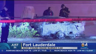 Fort Lauderdale car fire, body found inside
