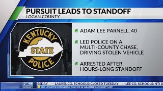 Mulicounty Kentucky police chase ends in standoff, arrest
