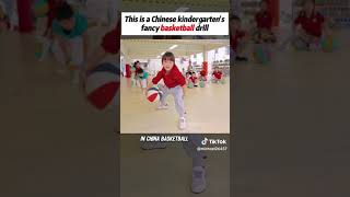 This is a Chinese Kindergartener’s fancy basketball drill