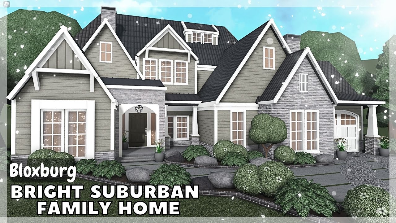 BLOXBURG: Suburban Family Home Speedbuild | Roblox House Build - YouTube