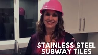 Stainless steel subway tiles for backsplash here