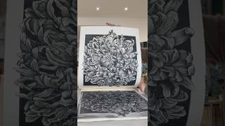 Printing ‘Chrysanthemum’ Linocut Print 56x76cm, limited editions of 50. Prints available. #linocut