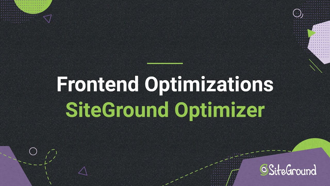 Speed Optimizer Plugin By SiteGround - Frontend Optimizations - YouTube