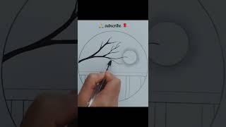 😃Easy circle drawing #shorts #landscape #scenery #drawing #artist #tutorial #trend