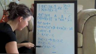 Partial fractions, distinct linear factors, example 2, part 2 of 2 (KristaKingMath)