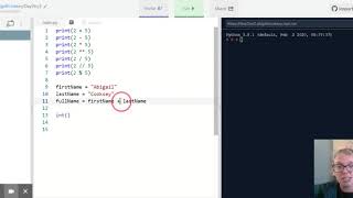 Python - Day 3 - Arithmetic Operations and Assignment Statements