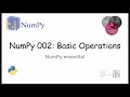 NumPy Essential 002: Basic Operations