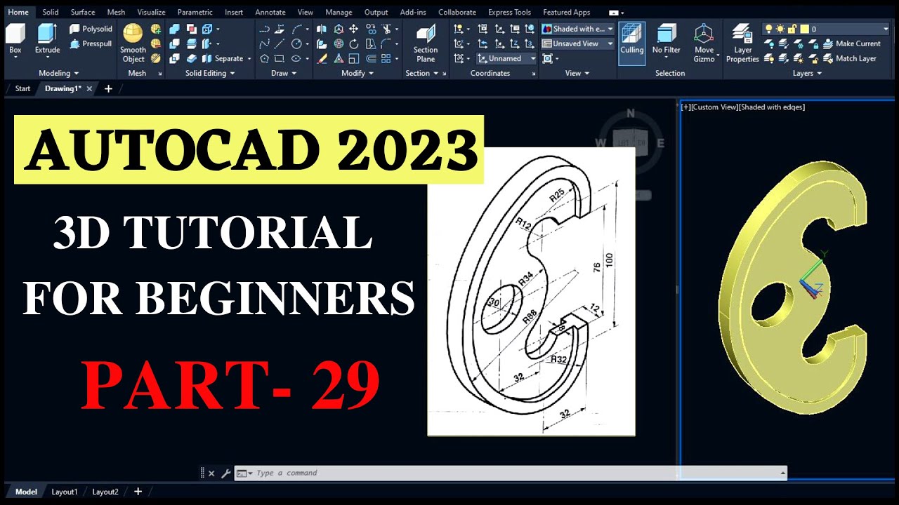 AutoCAD (2023) 3D Tutorial For Beginners | AutoCAD Bangla Tutorial ...