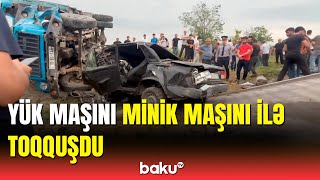 İsmayıllıda dəhşətli qəza | Avtomobil tanınmaz hala düşdü