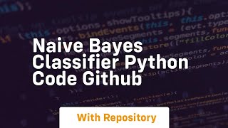naive bayes classifier python code github