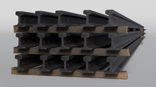 Stacked Rails P43 - Low-poly 3D model - 360°