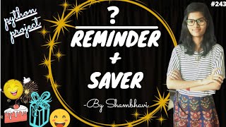 Birthday reminder and saver | python project | mini python project | python programming | python