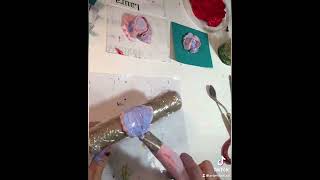 Alice in wonderland, art, painting flowers, Gaffrey art material, piping flowers, palette knife art